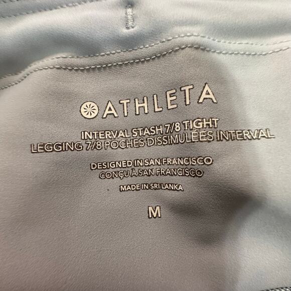 ATHLETA Women's Interval Stash High Rise 7/8 Legging Size M In Storm Cloud - Picture 6 of 12